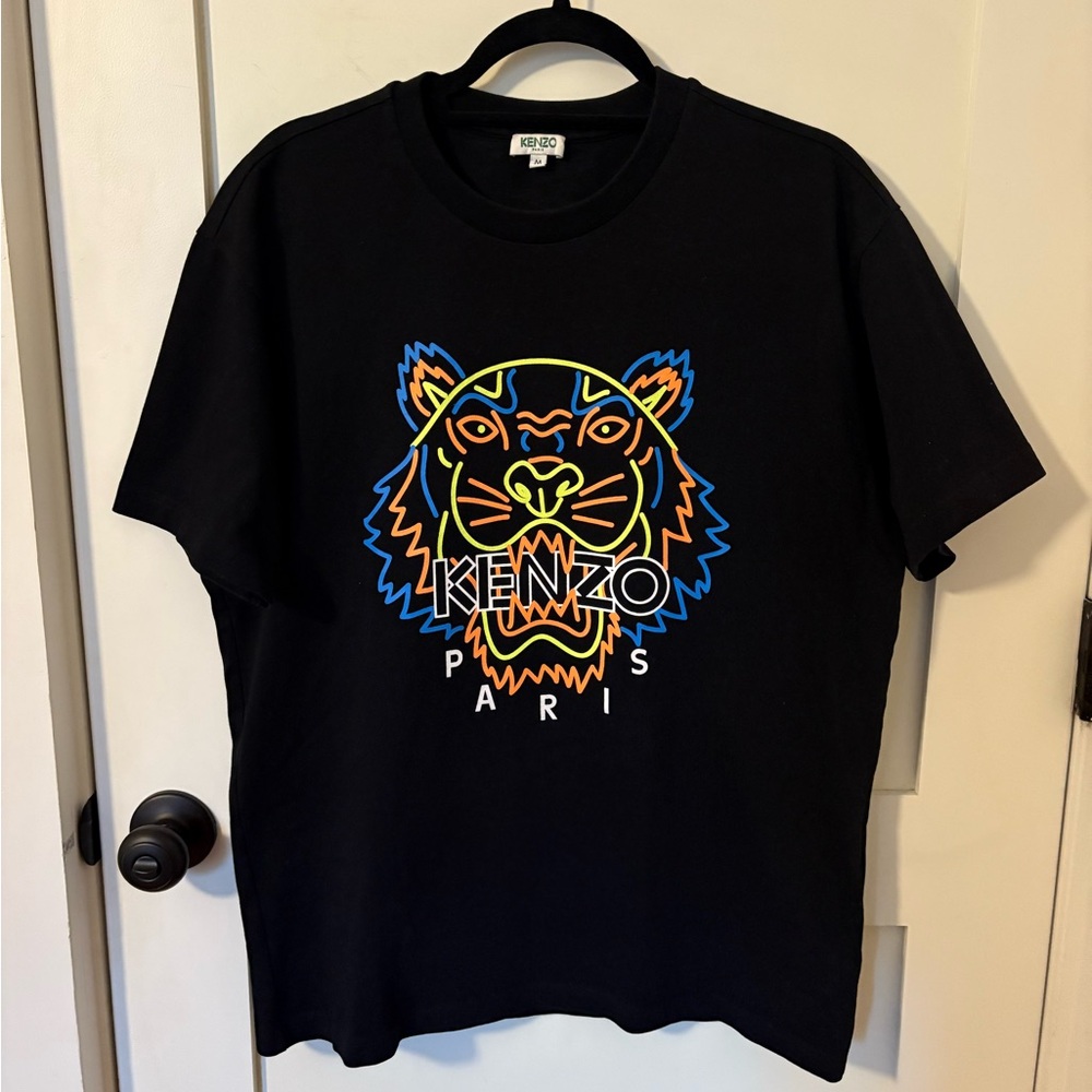 Kenzo Neon Tiger Face Tee Shirt Men’s Medium Black
